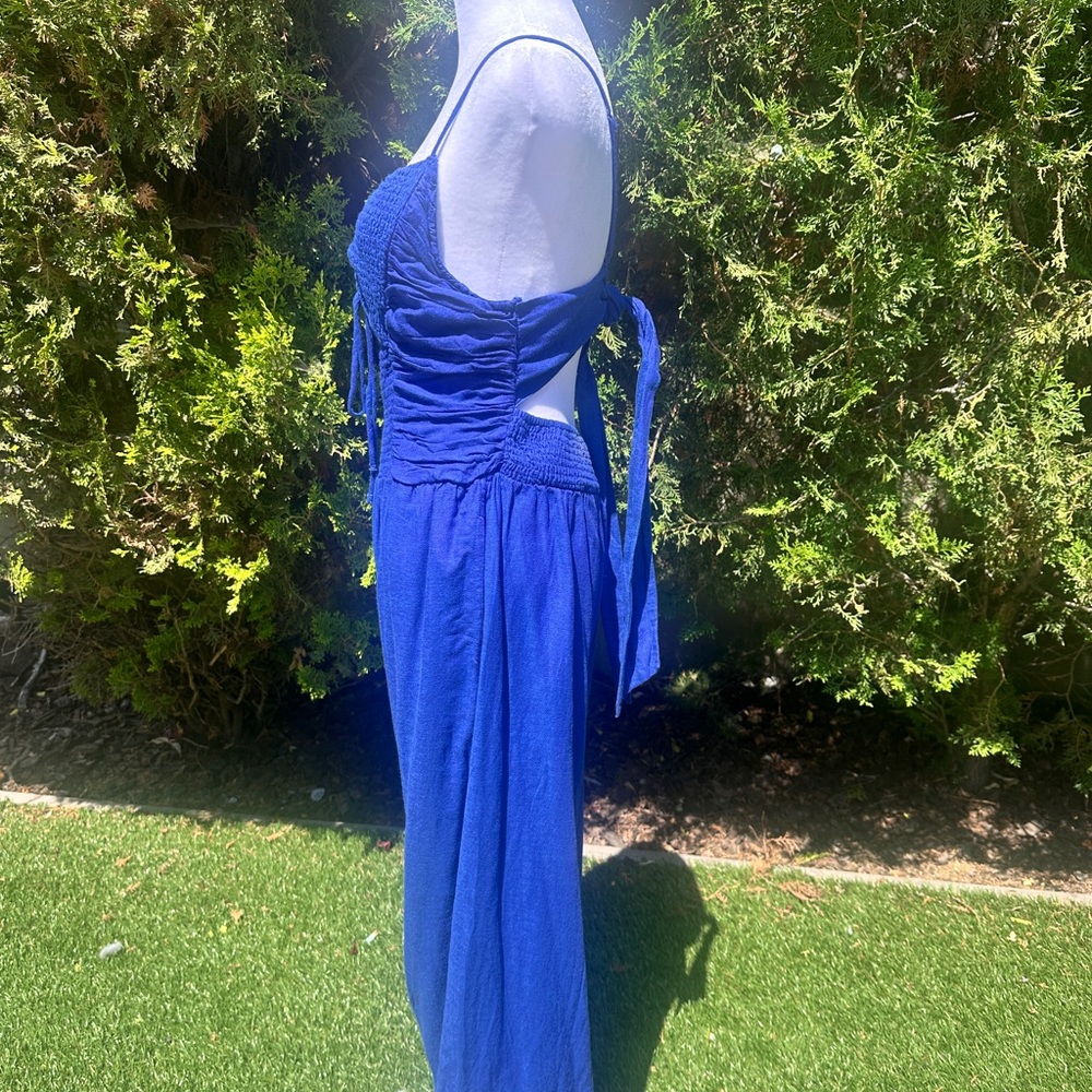 Free People Navy Blue Chiara Halter Jumpsuit/Playsuit with Wide-Leg Design - Picture 5 of 7